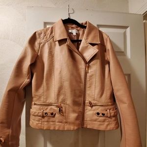 Stunning Pink FAUX-LEATHER Coat